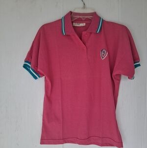 vintage Gitano Golf Tennis Polo Shirt Womens Size L Pink